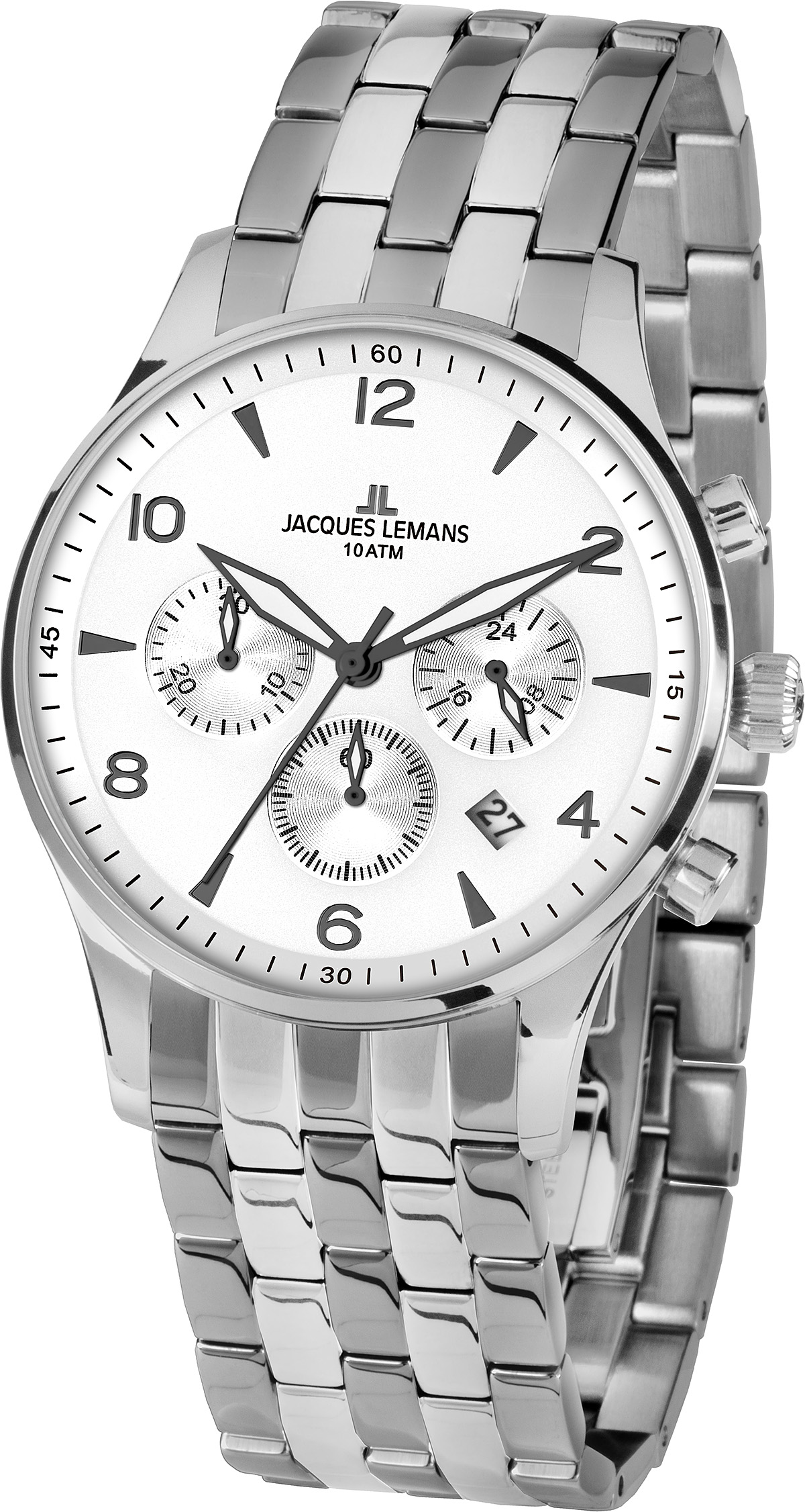Jacques Lemans Men&#039;s Watch Stainless Steel Bracelet Quartz 1-1654ZF