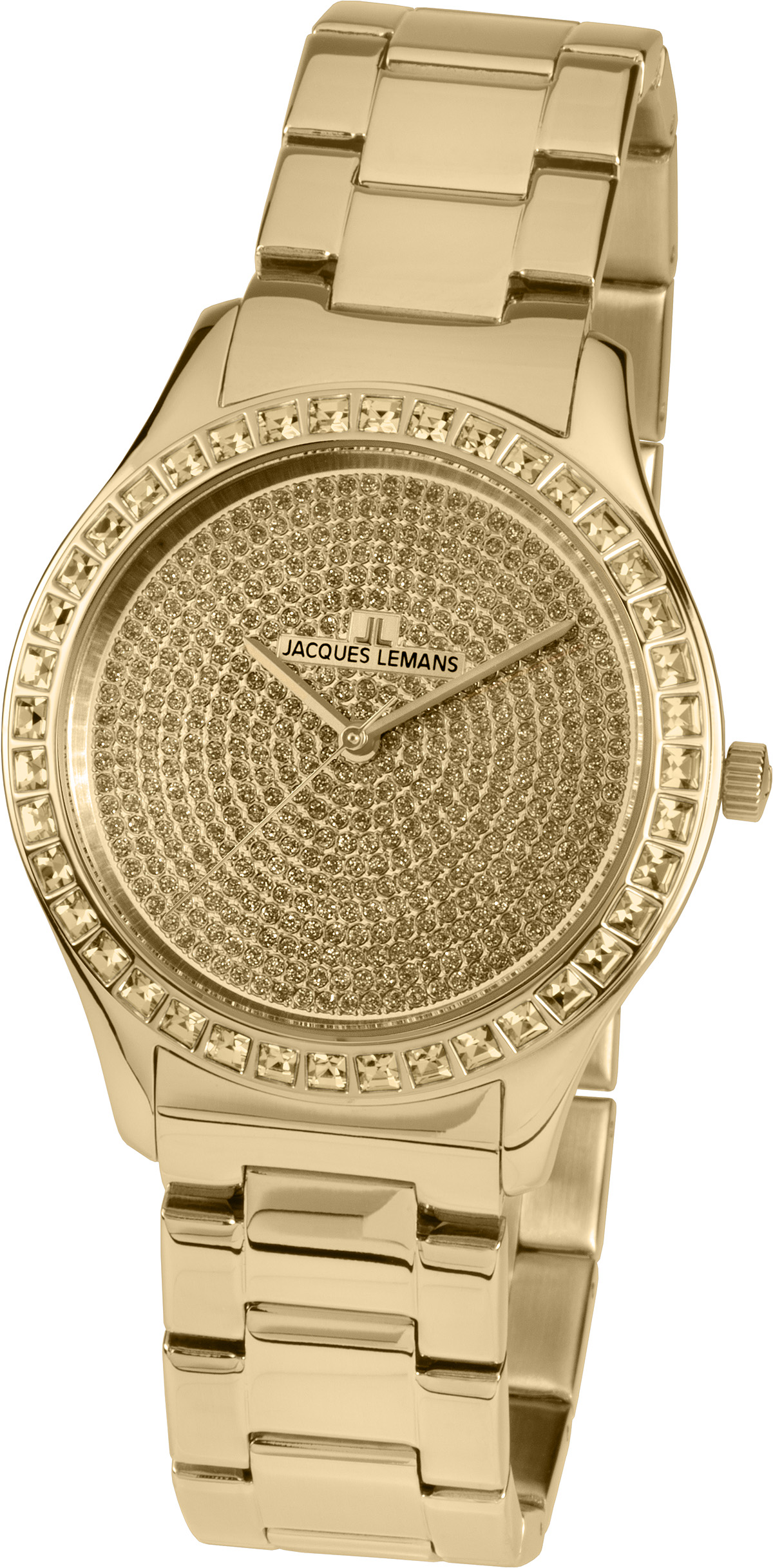 Jacques Lemans Woman&#039;s Rome 37mm Gold Dial Stainless Steel Watch