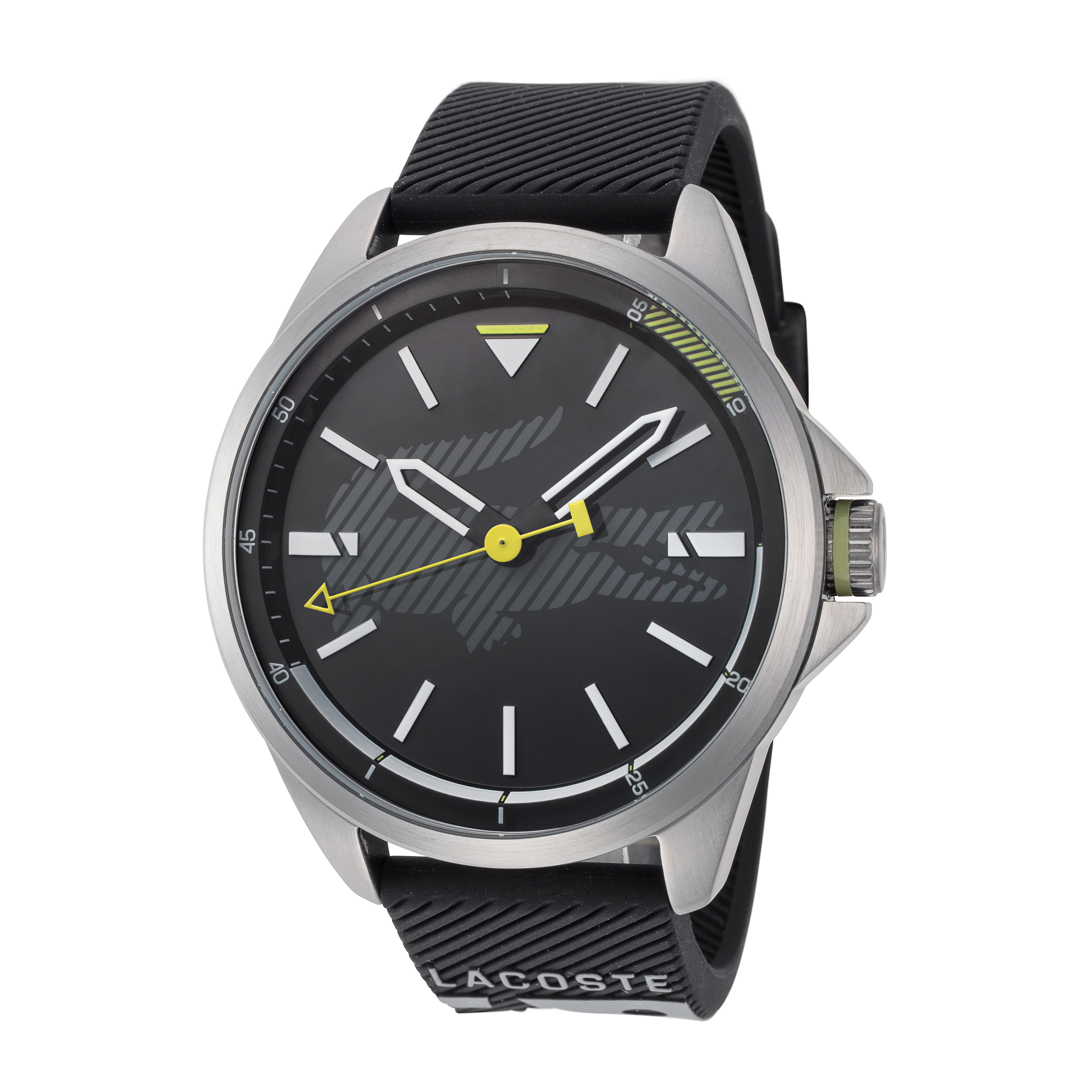 Lacoste 2010941 Capbreton Men&#039;s 46mm Black Dial Silicone Watch