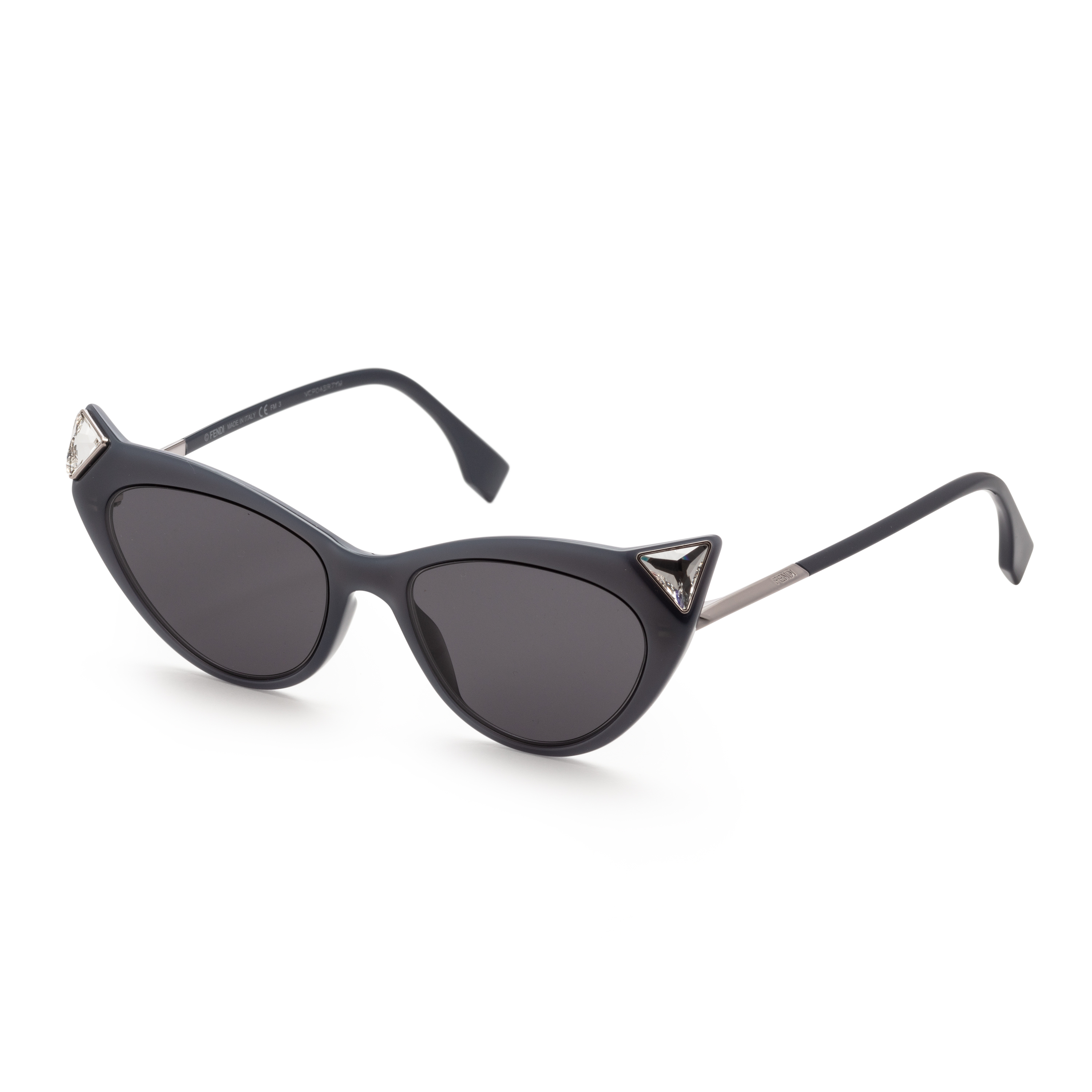 Fendi Irida FF 0356 807 IR Black Plastic Cat-Eye Sunglasses Grey Lens