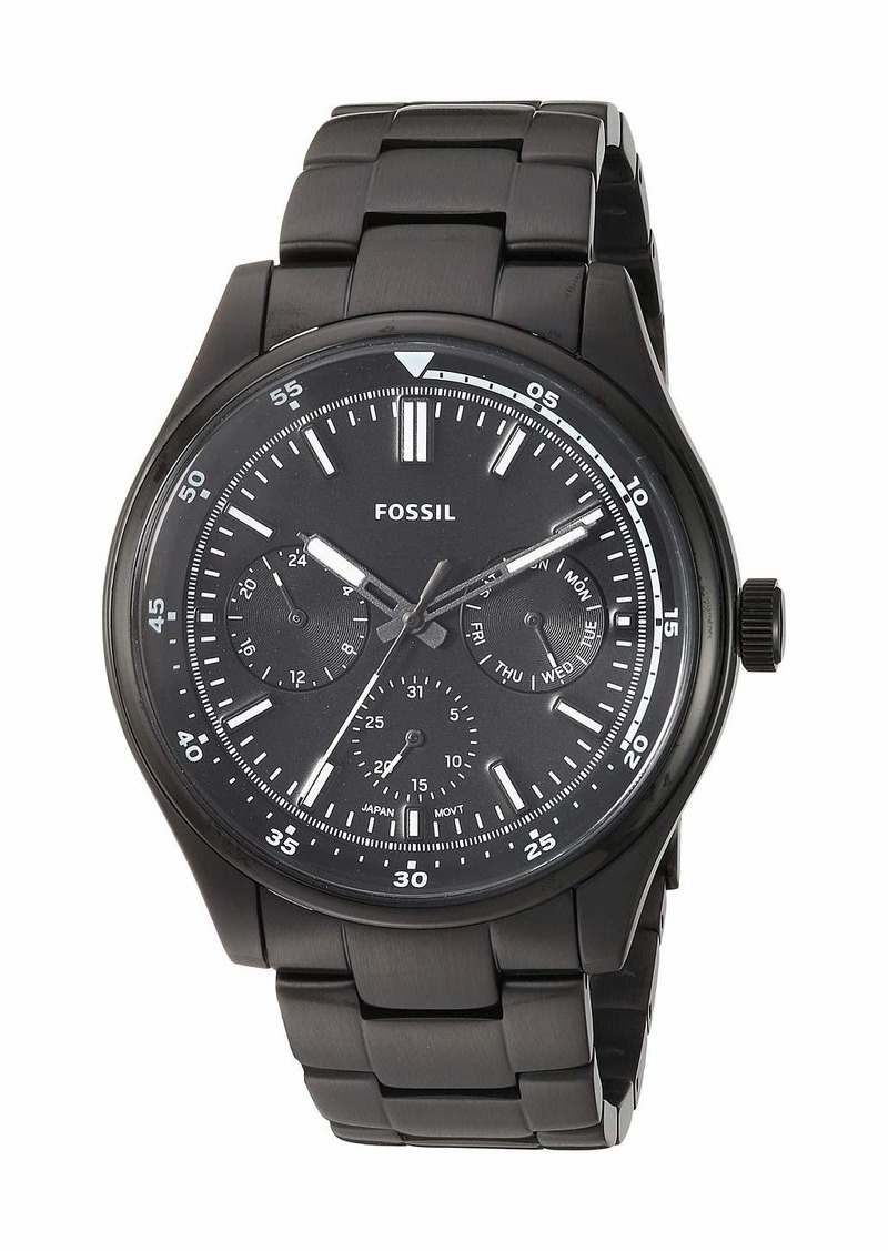 Fossil Men&#039;s Belmar FS5576 44mm Black Dial Stainless Steel Watch