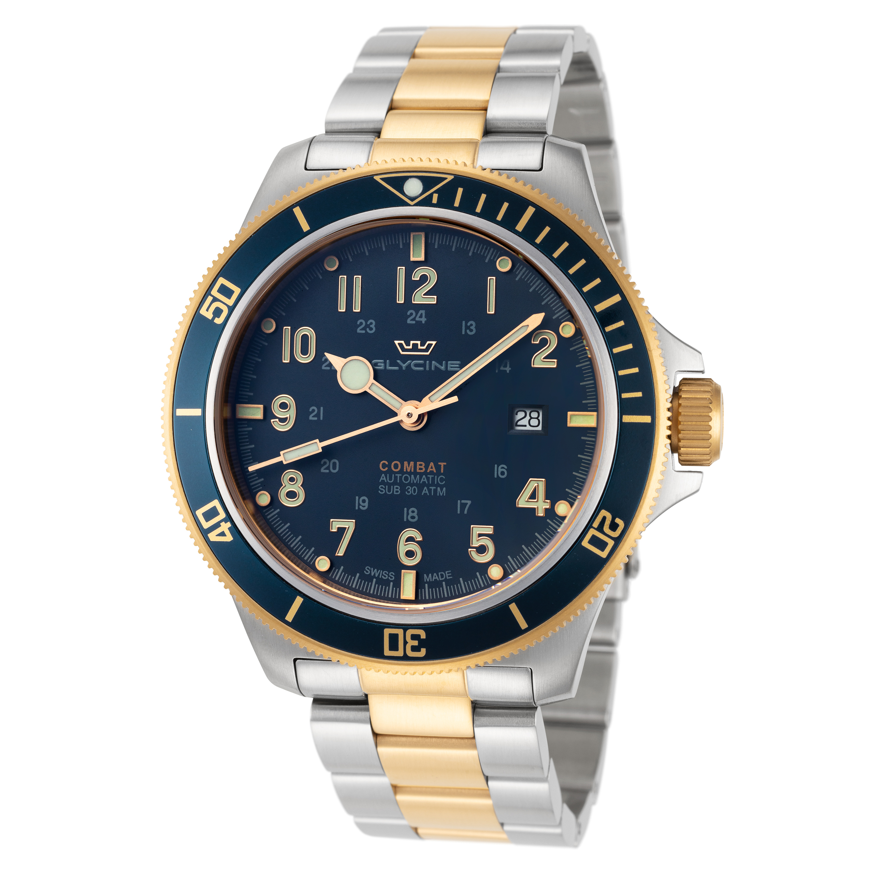 Glycine Men&#039;s Combat Sub GL0294 46mm Black Dial Stainless Steel Watch