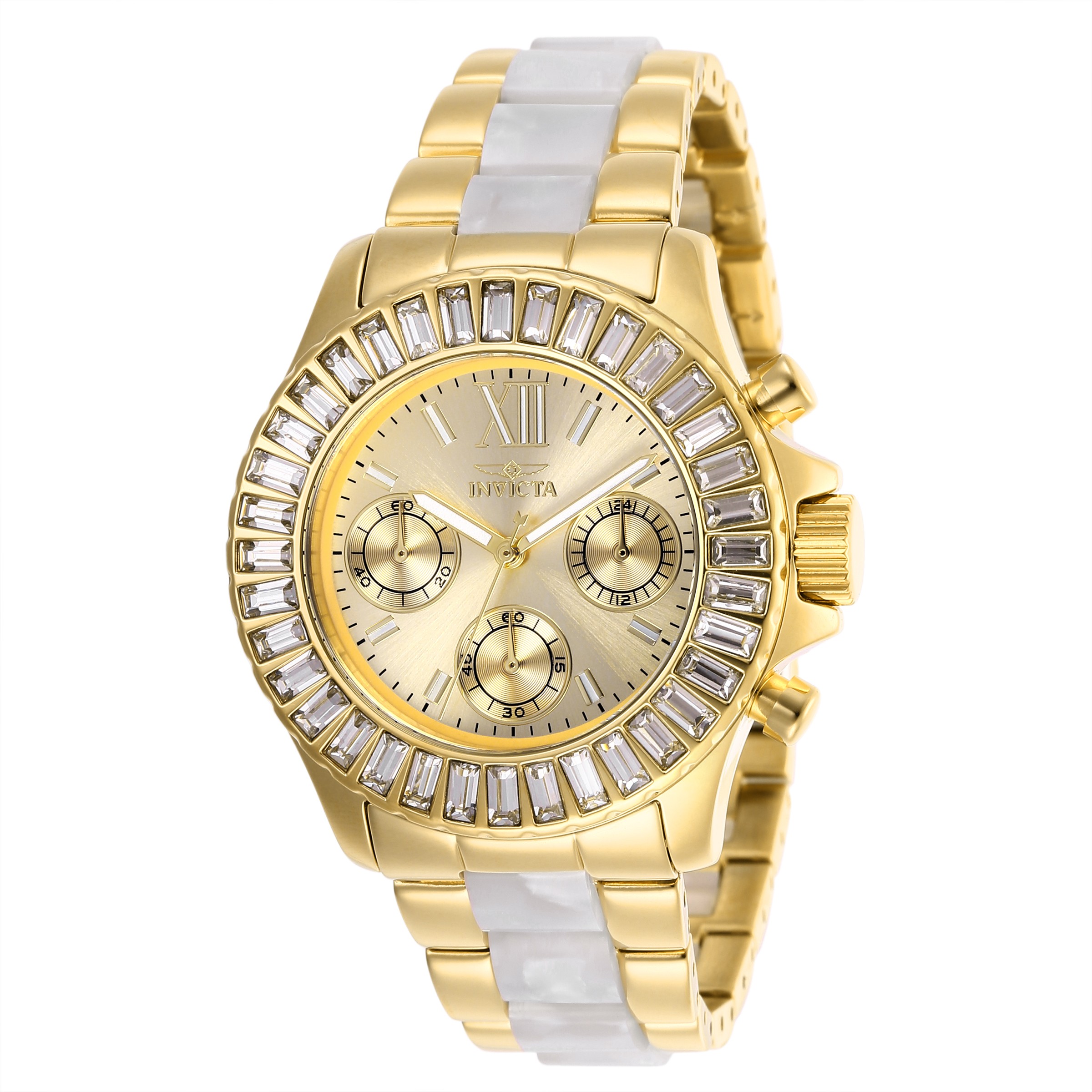 Invicta Women&#039;s Angel 27299 38mm Gold Dial Chronograph Watch