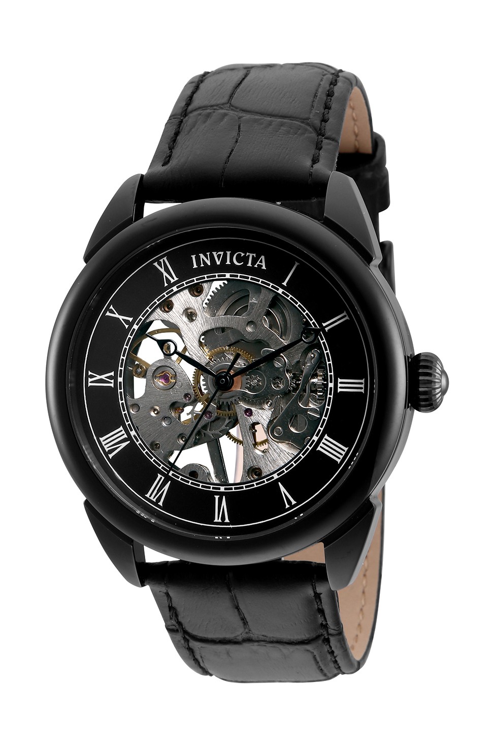 Invicta Men&#039;s Specialty 32632 42mm Black Dial Leather Watch