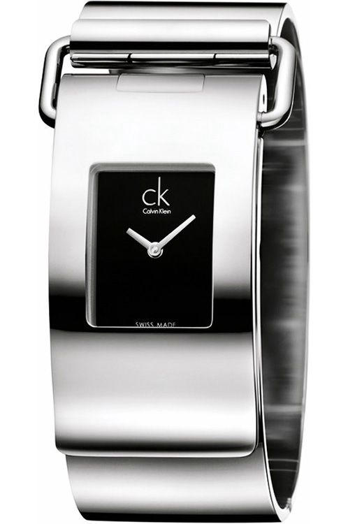 Calvin Klein Women&#039;s Pump K3K2S111 18mm Black Dial Stainless Steel Watch