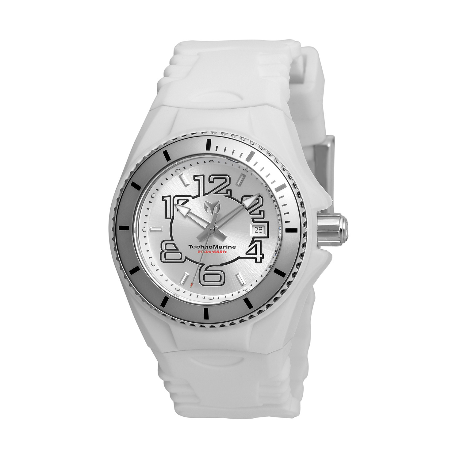 TechnoMarine Women&#039;s Cruise TM-115124 34mm Silver Dial Silicone Watch