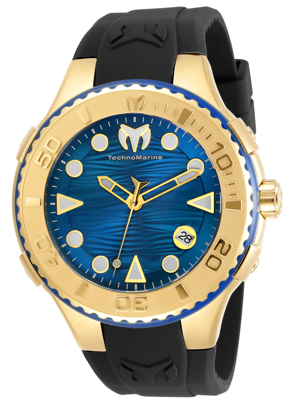 TechnoMarine Men&#039;s Cruise TM-118099 48mm Dark Blue Dial Silicone Watch