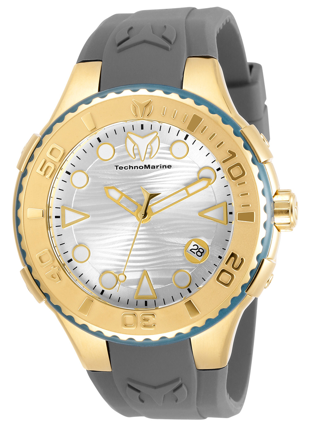 TechnoMarine Men&#039;s Cruise TM-118100 48mm White Dial Silicone Watch