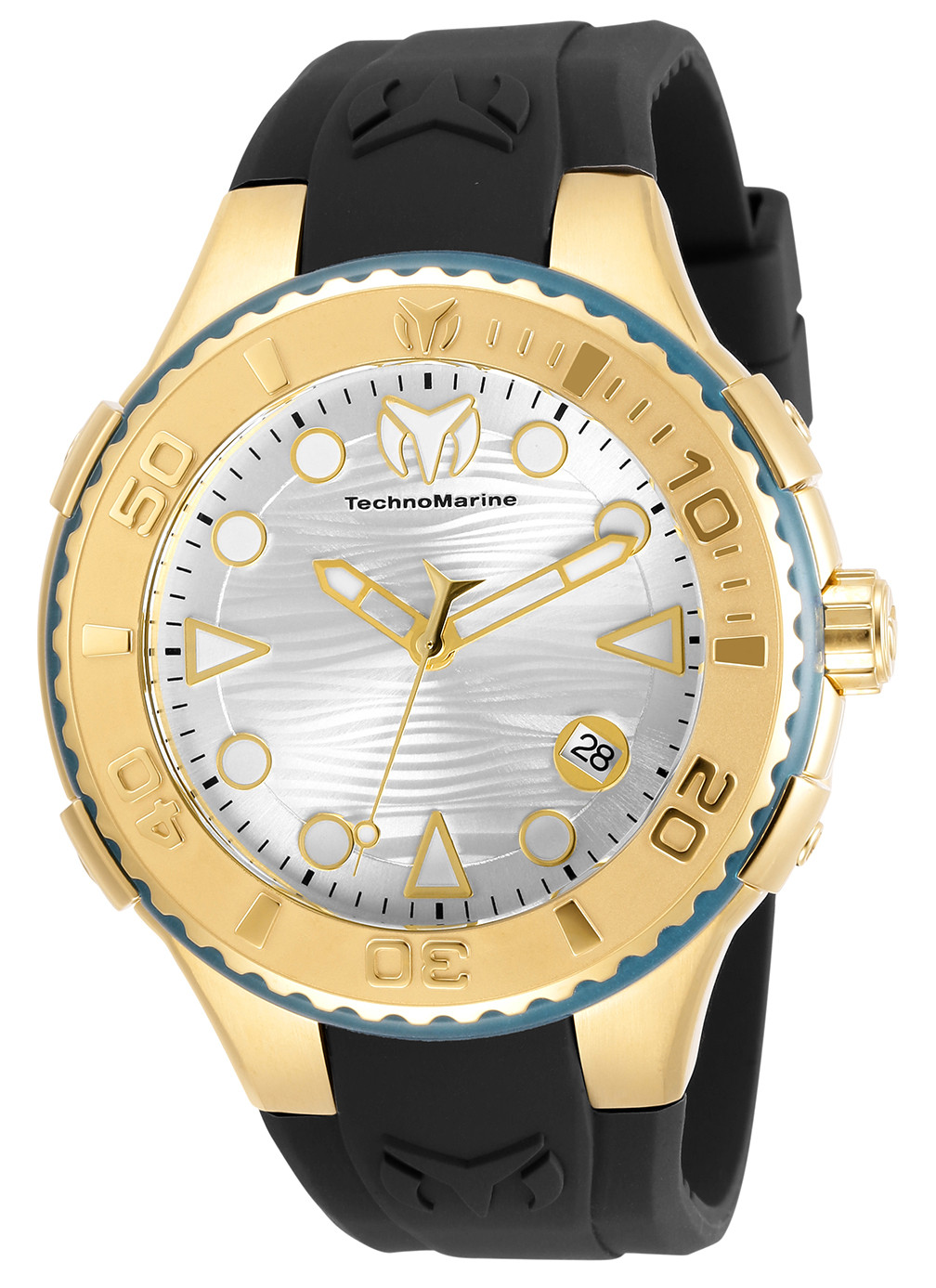 TechnoMarine Men&#039;s Cruise TM-118101 48mm White Dial Silicone Watch