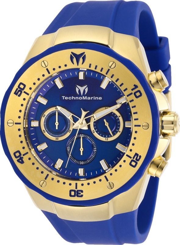 Technomarine TM-218031 Manta Men&#039;s 48mm Gold-Tone Blue Dial Watch